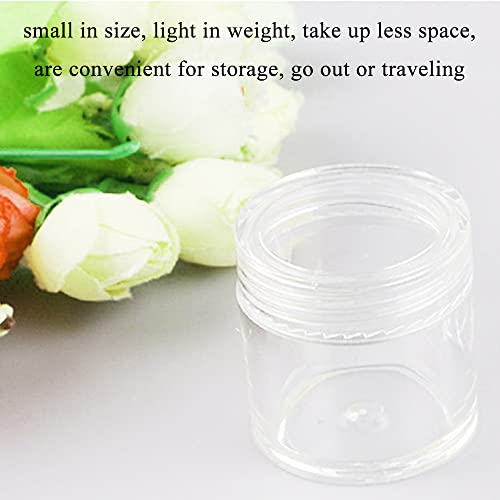 HAHIYO 8PCs 10ml/0.35oz Clear Acrylic Empty Paint Container Mini Paint Pot Slime Container Paint Slime Cup Airtight Paint Storage Bead Craft Storage Container with Lids for Kid Classroom Art Craft