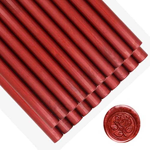 Wine Red Wax Sealing Sticks for Wax Seal Stamp, ONWINPOR 20PCS Red Glue Gun Wax Seal Sticks for 0.43’’ Glue Gun, Great for Wedding Invitations, Cards Envelopes, Gift Wrapping (Wine Red)