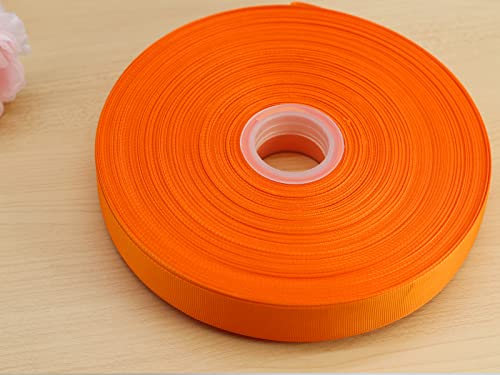 Jesep One Roll 100 Yards Soild Grosgrain Ribbon Boutique Gift Wrapping Package Ribbon, DIY Crafts Bow Hair Headband Accessories Assorted Ribbon #24 (1" 25mm, Orange)