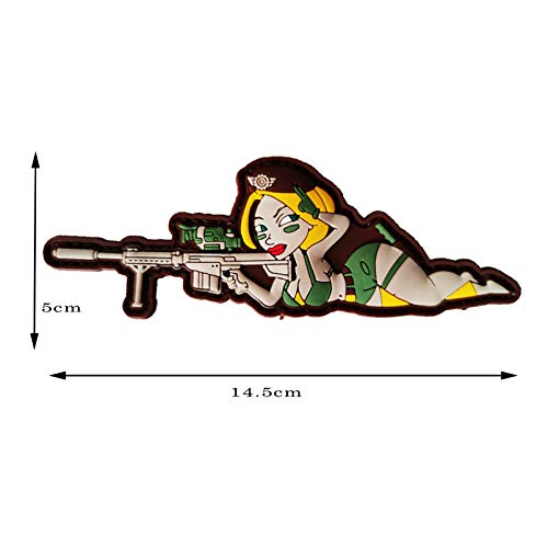 Sexy Bikini Army Military Girl Morale Tactical Patch PVC Applique Attachment Fastener Hook & Loop on Tactical Hat Bags Jackets and Gear (Pattern 3)