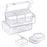 24Pcs Small Plastic Storage Container for Beads Organizer with Lid, Craft Storage, Sewing Accessories Organizer, Screw Container, Jewelry Beads Diamond Art Storage, 2Pcs Organizer Box with Hinged Lid