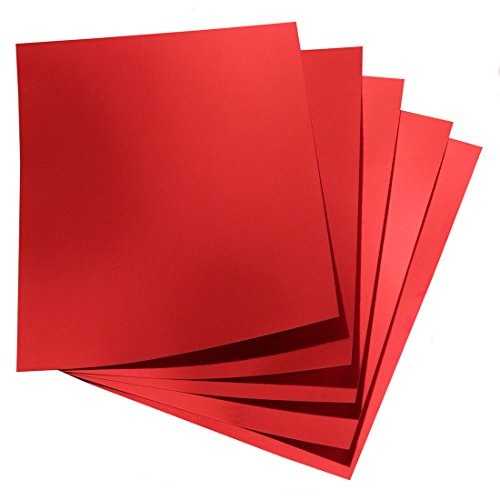 Hygloss Metallic Foil Board Card Stock Sheets Arts & Crafts, Classroom Activities & Card Making, 25 Pack, 8.5 x 11-Inch, Red, 25 Count