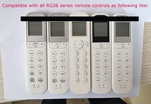 Replacement Remote Control for Midea ComfortStar FrigidaireAC Cooper&Hunter AC Air Conditioner RG36B/BGE RG36F/BGEF RG36A/BGEF-AR3 RG36B/BGCE RG36Y1/BGCEFU2 RG36F1/BGEFU1 RG36B4(B)/BGE RG36B2/BGEF