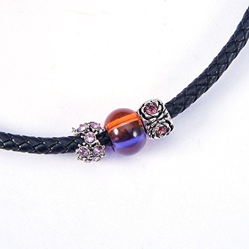PH PandaHall 4.4 Yard 5mm Round Folded Bolo PU Braided Leather Cord Bolo Tie for Necklace Bracelet Jewelry Making Black