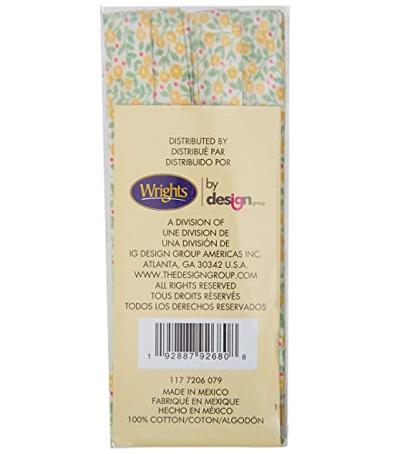 Wrights Extra Wide 1/2 Inch Double Fold Bias Tape for Quilting and Sewing, 27 Total Yards, Yellow 9 Piece