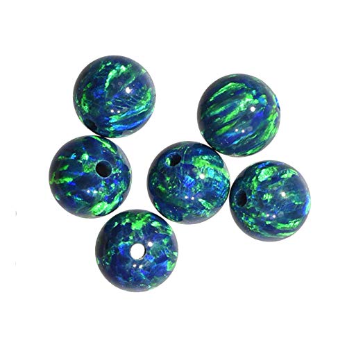 Created Fire Opal Beads (5mm, Peacock)