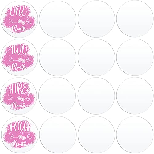 20 Pieces Clear Circle Acrylic Sheet 4 Inch Acrylic Plexiglass Disc Transparent Round Acrylic Sign for Milestone Markers, Name Cards, Cricut Cutting and Engraving, Painting and DIY Projects