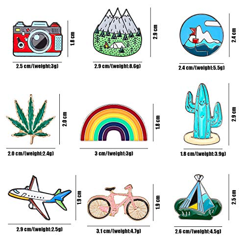 20 Pieces Cute Enamel Lapel Pin Set Cartoon Brooch Pin Badges Brooch Pins for Clothing Bags Jackets Accessory DIY Crafts (Style Set 2)