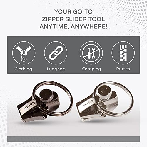 FixnZip (Large, Black Nickel) - See Size Guide - Universal Zipper Repair Kit for Jackets, Luggage, Bags - Backpack Zipper Replacement Repair Kit - Instant Zipper Fix - Made in The USA