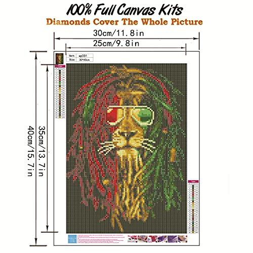 CWEIDP 5D Diamond Painting Kits for Adults,DIY Lion King Diamond Art Painting by Number Kits Round Full Drill Diamond Embroidery Cross Stitch Kits for Home Wall Arts Craft 12×16 Inches