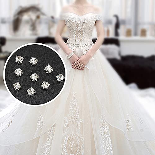 1500 Pcs 4 mm Sew On Cystal White Rhinestones Glass Rhinestone Silver Plated Metal Back Prong Setting Sewing Claw Rhinestone for Costume, Clothes, Garments, Dress, Earring, Belt and Shoes
