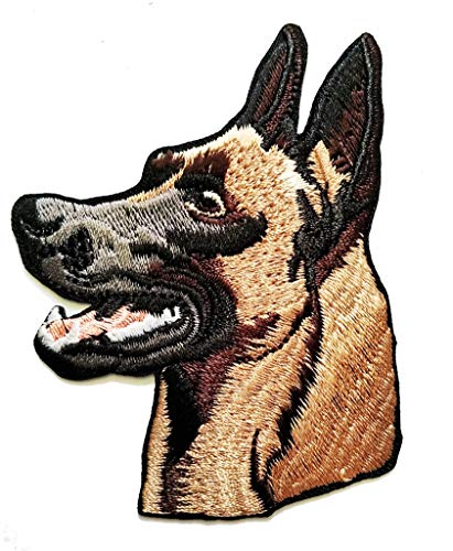 PP Patch German Shepherd Alsatian Dog Pet Cartoon Embroidered Sew Iron on Patch Applique for Gifts Crafts Jeans T-Shirt hat Clothing Fabric Costume