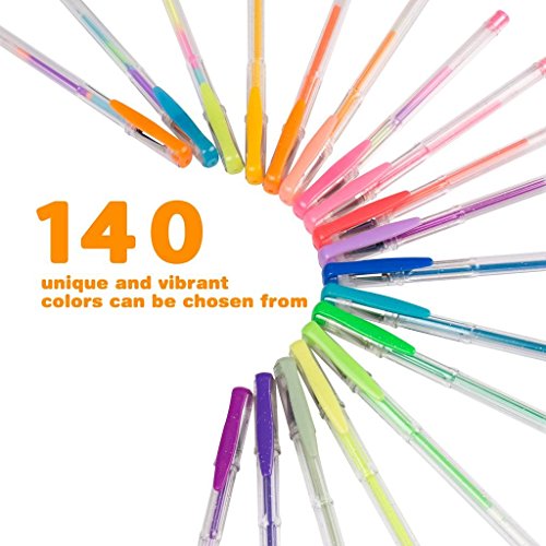 Smart Color Art 140 Colors Gel Pens Set Gel Pen for Adult Coloring Books Drawing Painting Writing