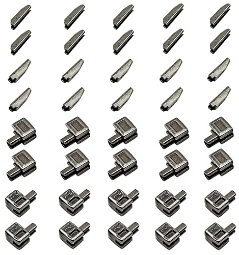 JOSDIOX Metal Zipper Latch Slider Retainer Size #5 Insertion Pin Zipper Bottom Zipper Stopper for Metal Zipper Repair Zip Sewing Replacement DIY, 20 Sets (Gunmetal)