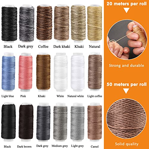 BUTUZE Upholstery Repair Kit, Leather Sewing Repair Kit, Sewing Thread, Waxed Thread, Heavy Duty Hand Sewing Needles, Sewing Awl, Leather Sewing Tool Kit for Leather Repair, Stitching
