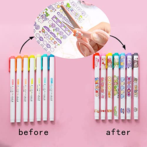 Agwut Cute Cartoon Rabbits Decoration Stickers for Scrapbook Planners Gift Packing Scrapbooking Album Planner Journal Arts DIY Craft
