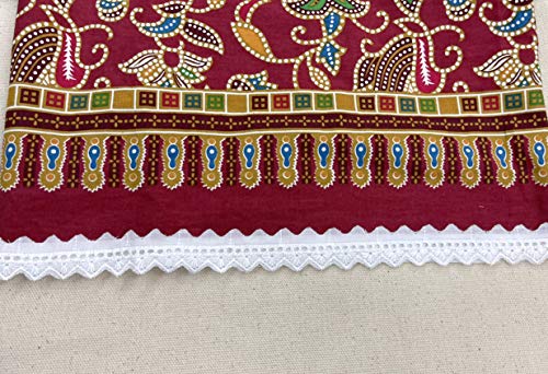 AMORNPHAN 15 Yards 0.75 Inch Wide White Cotton Eyelet Lace Trim Ribbon Floral Embroidered Fabric Sewing Craft Dress Tablecloth Blankets Pillow DIY Decorations