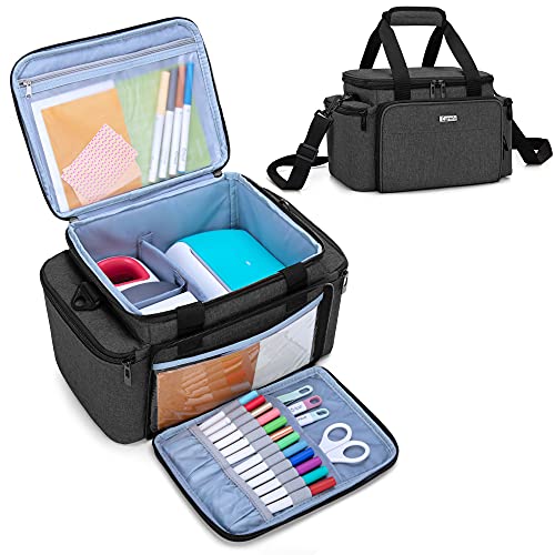 CURMIO Carrying Case Compatible with Cricut Joy and Easy Press Mini, Tote Bag with Inner Divider for Joy Machine and Craft Tools, Bag Only, Black