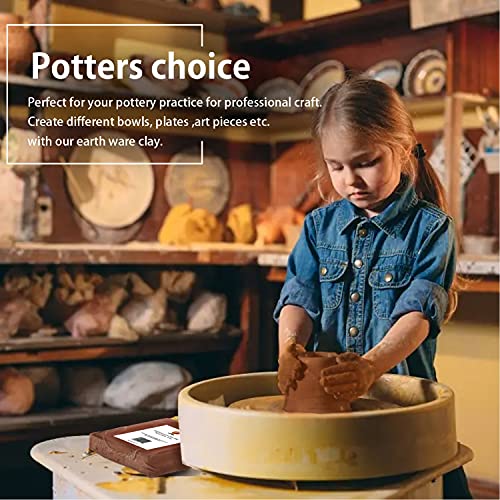 Old Potters Low Fire Pottery Clay (Cones 06 - 02) Art Modeling Clay, Ideal for Wheel Throwing and Hand Building, Pottery Clay for Sculpting, Beginners, and Advanced, 5 lbs Terra Cotta