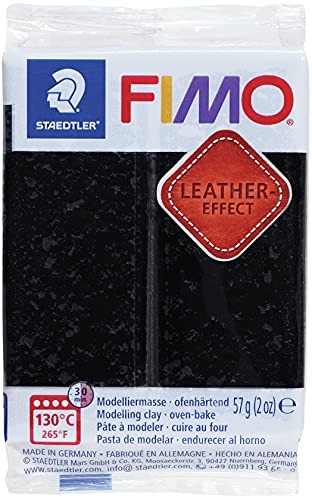 Fimo Leather Effect Polymer Clay 2oz-Black -EF801-909