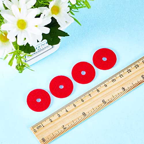 100 Pieces Sewing Machine Spool Pin Felt Pad Red Spool Pin Felts Thread Spool Pin Sewing Machine Spool Adapter Treadle Sewing Machine Parts for DIY Sewing Arts Crafts, 1 x 0.2 x 0.08 Inch