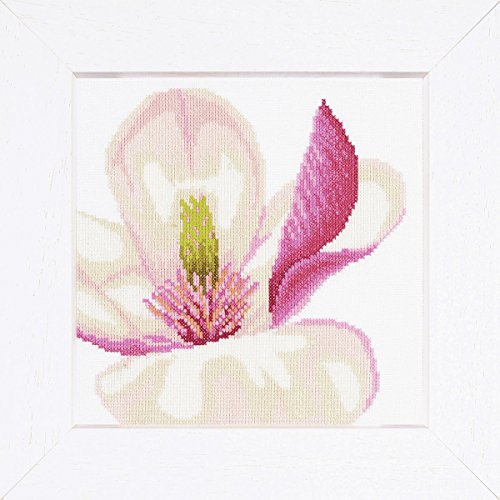 Lanarte Counted Cross Stitch Kit: Magnolia Flower (Aida,W)