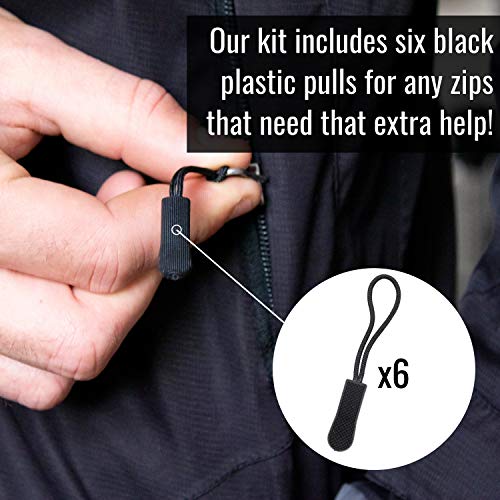 Zipper Repair Kit with Replacement Zippers [197pcs] Zipper Fix Kit & Replacement Zipper Slider Set with Pliers - Ideal for Fixing Luggage, Coats, Jean, Jackets, Tents - Zipper Repair On The Go