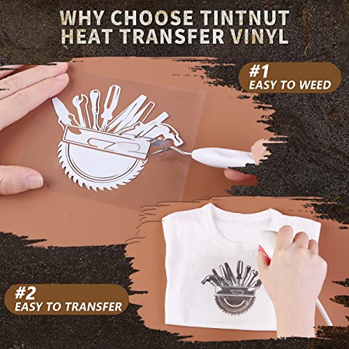 Tintnut Rusty Heat Transfer Vinyl - 10 Sheets 10x12 Inch HTV Scratched Distressed Overlay Effect Iron on Vinyl Pattern Printed HTV for DIY T-Shirts Hats Coats Handbags Pillow Craft for Cricut or Cameo