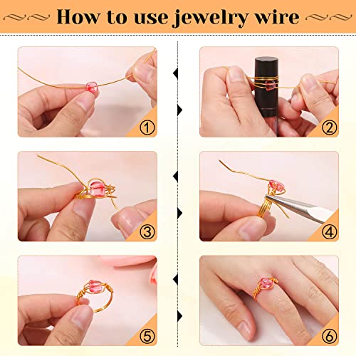 22 Gauge Jewelry Wire, Anezus Rose Gold Craft Wire Tarnish Resistant Copper Beading Wire for Jewelry Making Supplies and Crafting (Rose Gold)