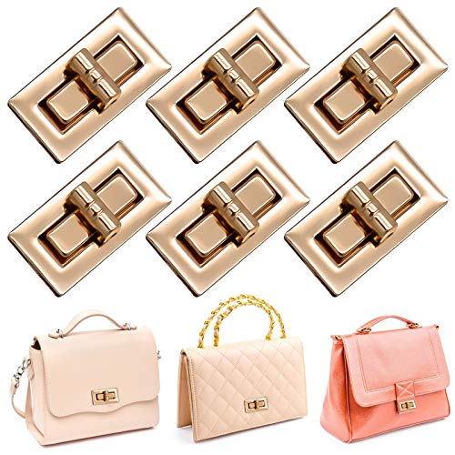 6pcs Turn Lock Clasp Purse, Rectangle Purse Closure Twist Lock, Clutches Locks Clip for Wallet, Briefcase, Handbag Making