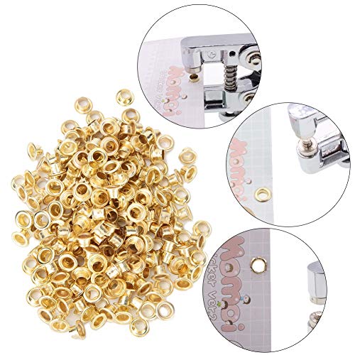 Metal Eyelet Paper Card Single Hole Punch Metal Round Eyelet Grommet with Storage Box for Shoes Clothes Crafts Scrapbooking