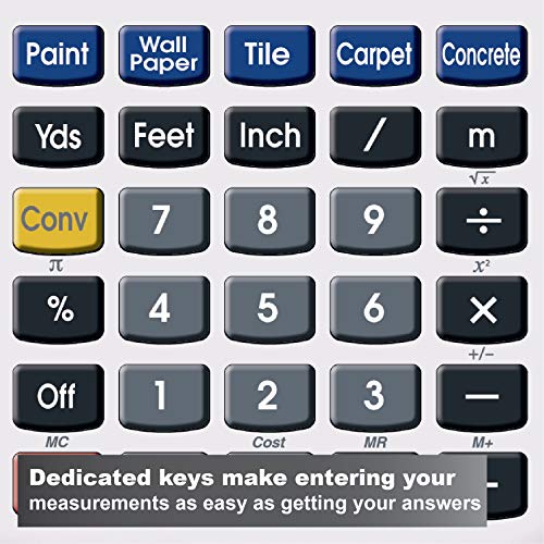 Calculated Industries 8510 Home ProjectCalc Do-It-Yourselfers Feet-Inch-Fraction Project Calculator | Dedicated Keys for Estimating Material Quantities and Costs for Home Handymen and DIYs , White Small