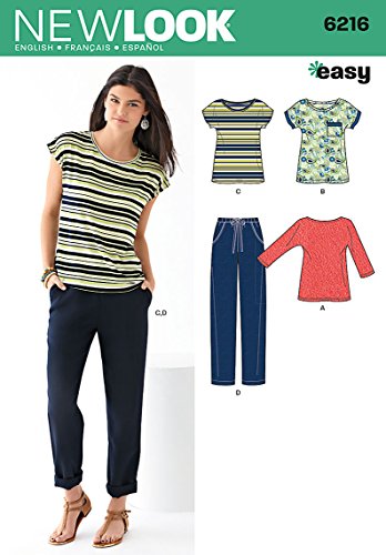 Simplicity New Look Easy Pattern 6216 Misses Knit Tops and Pants Sizes 8-10-12-14-16-18