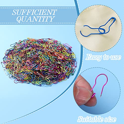 1500 Pcs Calabash Crochet Stitch Markers Bulb Pins Crocheting Safety Pins Assorted Pear Shaped Pins Metal Knitting Pins for Sewing Clothing DIY Craft Making, 0.9 x 0.4 Inches, 30 Colors