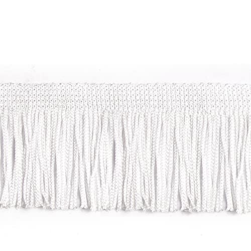 BEL AVENIR Sewing Fringe Trim 13.7 Yard x 2 Inches Tassel Polyester Chainette Trim with Hand Knitting for Home Accessories DIY Decoration (Bleach, 13.7 Yard x 2 Inches)