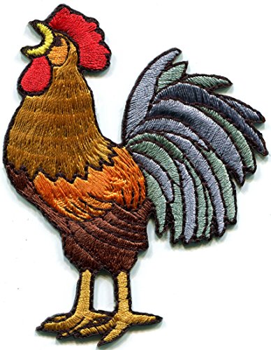 Rooster cockerel cock chicken bird farm livestock embroidered applique iron-on patch new S-1315