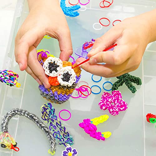 18,980+ Rubber Bands Refill Loom Kit, 37 Colors Loom Bands, 600 S-Clips, 252 Beads, Tassels, 10 Backpack Hooks, Crochet Hooks and ABC Stickers