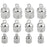 Teensery 120 Pcs End Caps 6MM 8MM 10MM Leather Cord Ends Caps Glue in Tassel Caps Clasps for DIY Tassel Bracelet Necklace Jewelry Making (Silver)