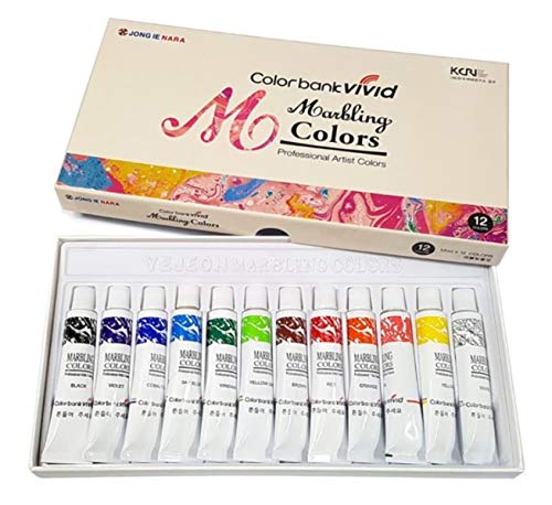 New Water Marbling Paint 12 Colors Tube Set / 12ml Marble kit