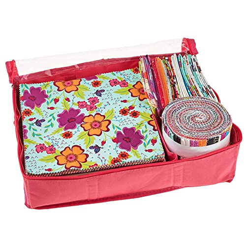 Missouri Star Storage Bag for Precut Fabrics for Quilting | Sewing Box Organizer Holds Fat Quarters, Charm Packs, Layer Cakes NOT4051 Missouri Star Precut Storage Bag - Large Pink