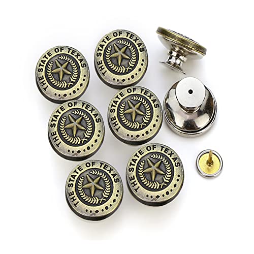 S SNUOY 6 Pcs Button Pins for Jeans Metal Button for Jeans-No Sewing and No Tools Reusable Adjustable Button Tightener(Retro)