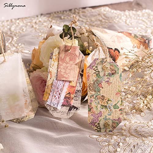 120 Pcs Deco Papers for Scrapbooking, 5.5*5.5in Vintage Decoupage Paper Junk Journal Supplies, Retro Flower Butterfly Sunflower Ephemera Paper Pack for Diary Room Decor Wall Art Collage Album (SetA)