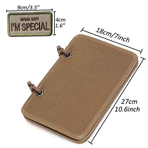 Flip-Page Patch Book Tactical Patches Organizer Display Board with Removable Ring Binders Great to Store /Show Off Your Patches (Black)