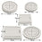 BILLIOTEAM 5 Pieces Braiding Disk Round Square Kumihimo Beading Cord Disc Braiding Braided Plate DIY Bracelet Loom Weaving Board (Round/Square Plate, White)