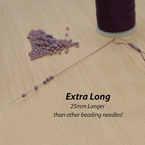 John James Extra Long Pearl Stringing Needles, Size 12, 10 Needles per Pack, Made in England, Use for Loom Weaving Beadwork, Pearl stringing and Jewelry Making with Seed Beads