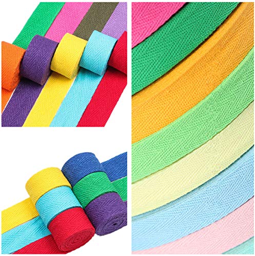 50 Yards Width 3/4inch Cotton Ribbon Herringbone Webbing Trim Fabric Twill Tape Tapestry for Bias Binding Gift Wrapping Embellishment Craft (Khaki)
