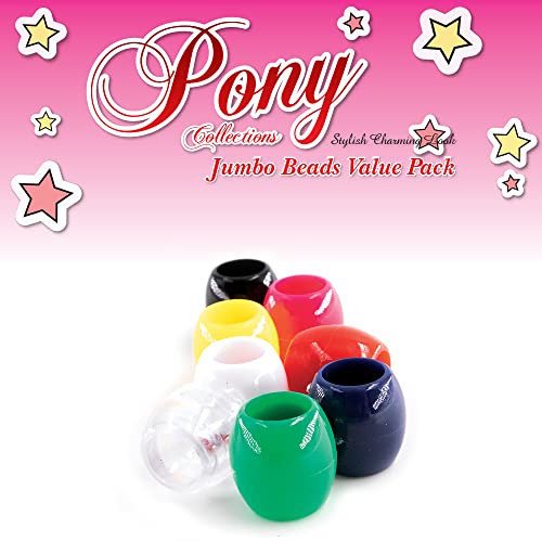126 Pcs Beads Jewelry Making Kit DIY Hair Braiding Bracelet Ornaments Crafts Jumbo Round Pony (Red)
