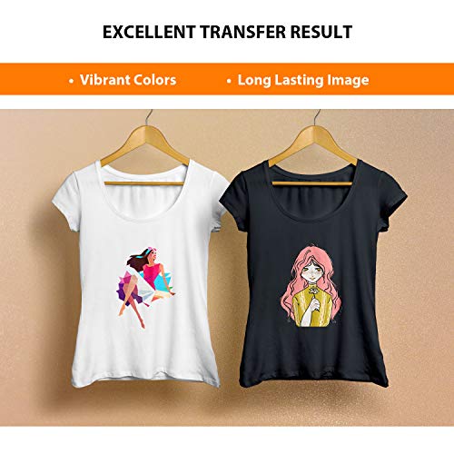 Printable Heat Transfer Paper for Inkjet Printers, 20 Sheets Mixed Pack - Light and Dark Fabric Iron-On Transfer Paper for DIY T-shirts, 8.5X11 Inch