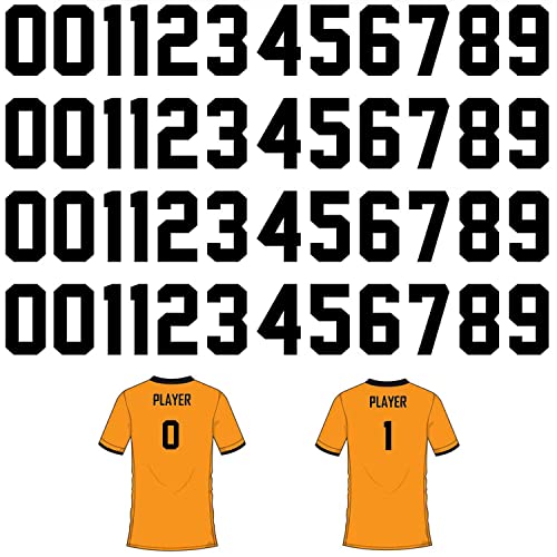 48 Pieces 5 Inch Iron on Transfers Numbers T-Shirt Heat Transfer 0 to 9 Jersey Number for Sports T-Shirt Jersey (Black, 5 Inch)