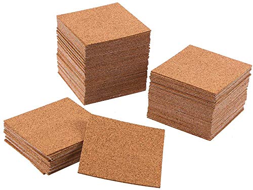 4 x 4 Inch Self Adhesive Cork Squares 100 MM Cork Backing Sheets Wall Cork Tiles for Wall Decor and DIY Crafts, 120 Pcs